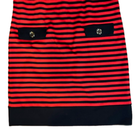 size PM Navy and red striped premise dresses tank top dress with button details - Picture 3 of 4